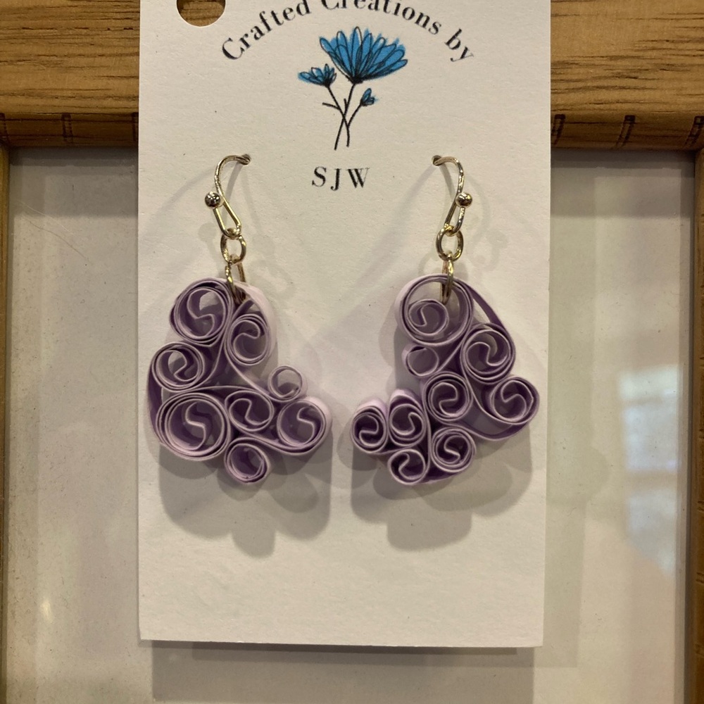 Purple Grape paper art Earrings